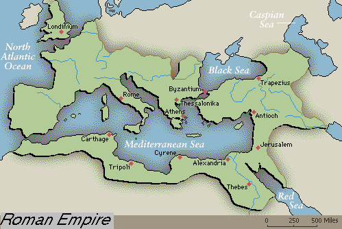 The Roman Empire excluding later offshoots into the New World